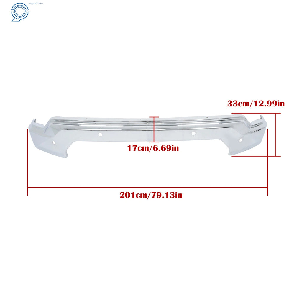 Steel Split Front Bumper for GMC Sierra 1500 (2019-2021) Chrome with Sensor Holes