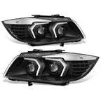 LED Projector Headlight for BMW 323I 2005–2008 (Black Clear, Switchback)