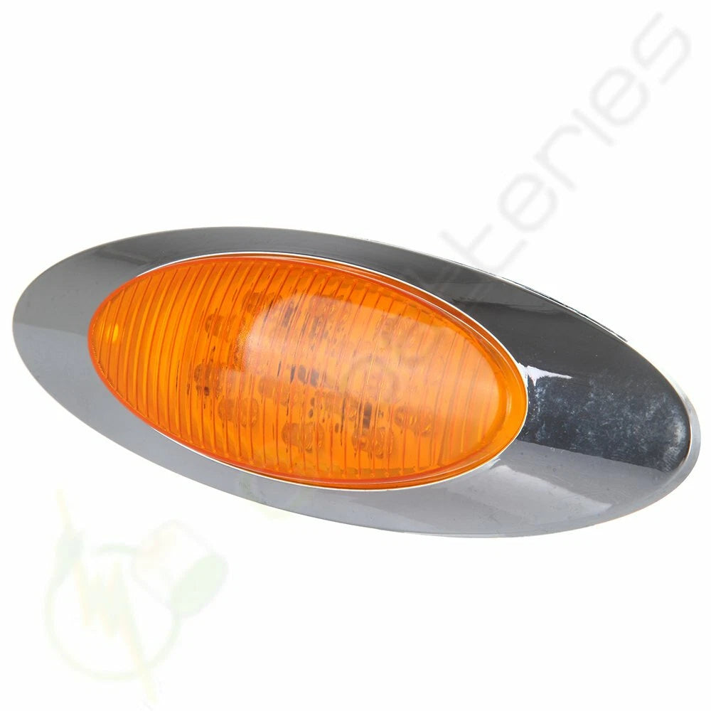5X 6.5in Amber Oval Cab Signal Light w/Chrome for Peterbilt Cascadia (2016)