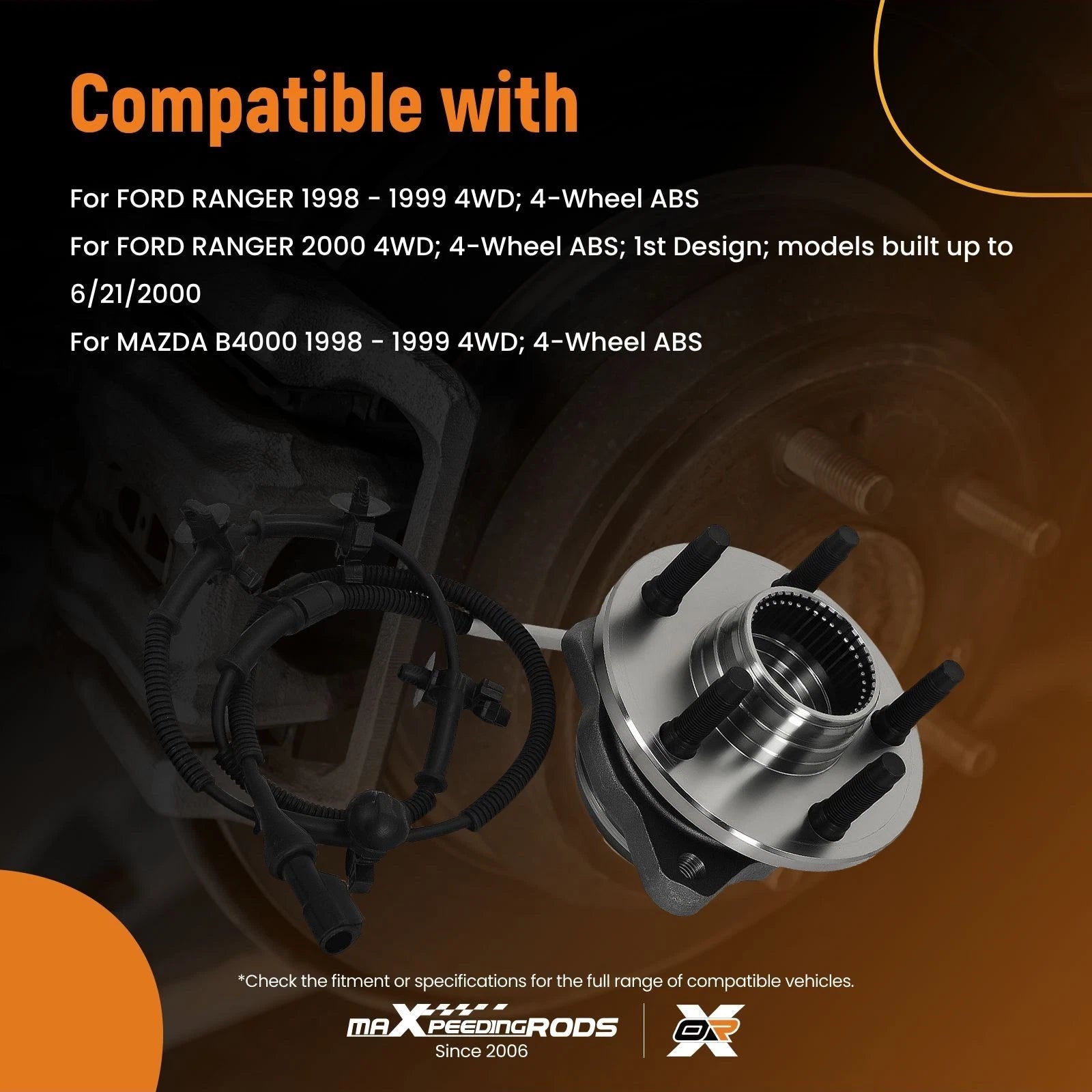 Front Hub & Bearing Assembly for Ford Ranger/B4000 4WD (1998–2000)