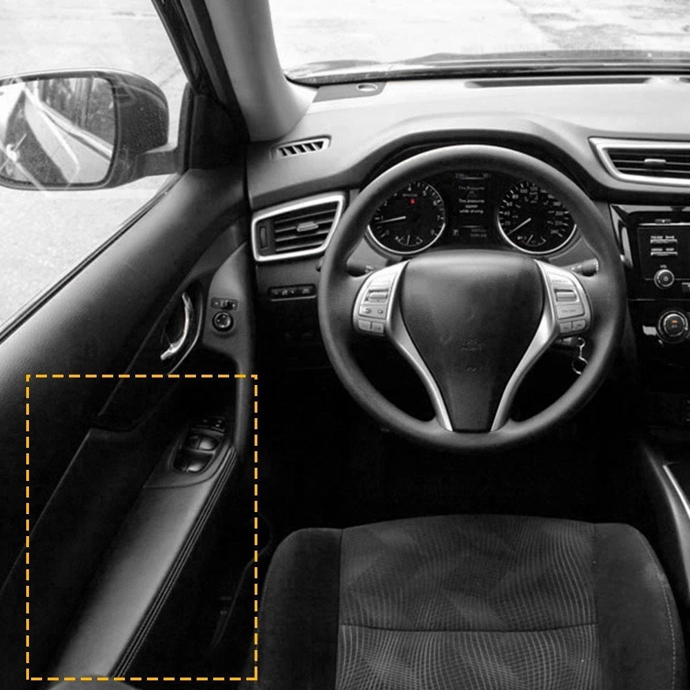 Set of 4 Black Leather Interior Door Panel Armrest Covers for Nissan Rogue (2014–2020)