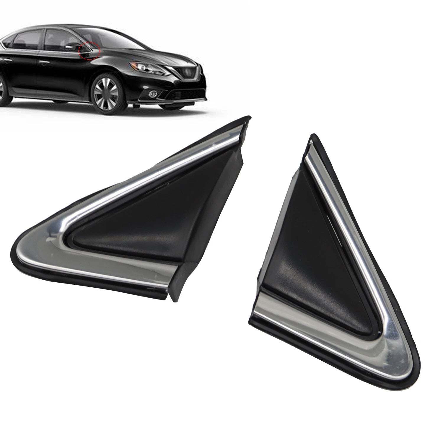 Set of 2 Fender Trim / Mirror Finisher for Nissan Sentra (2013–2019)