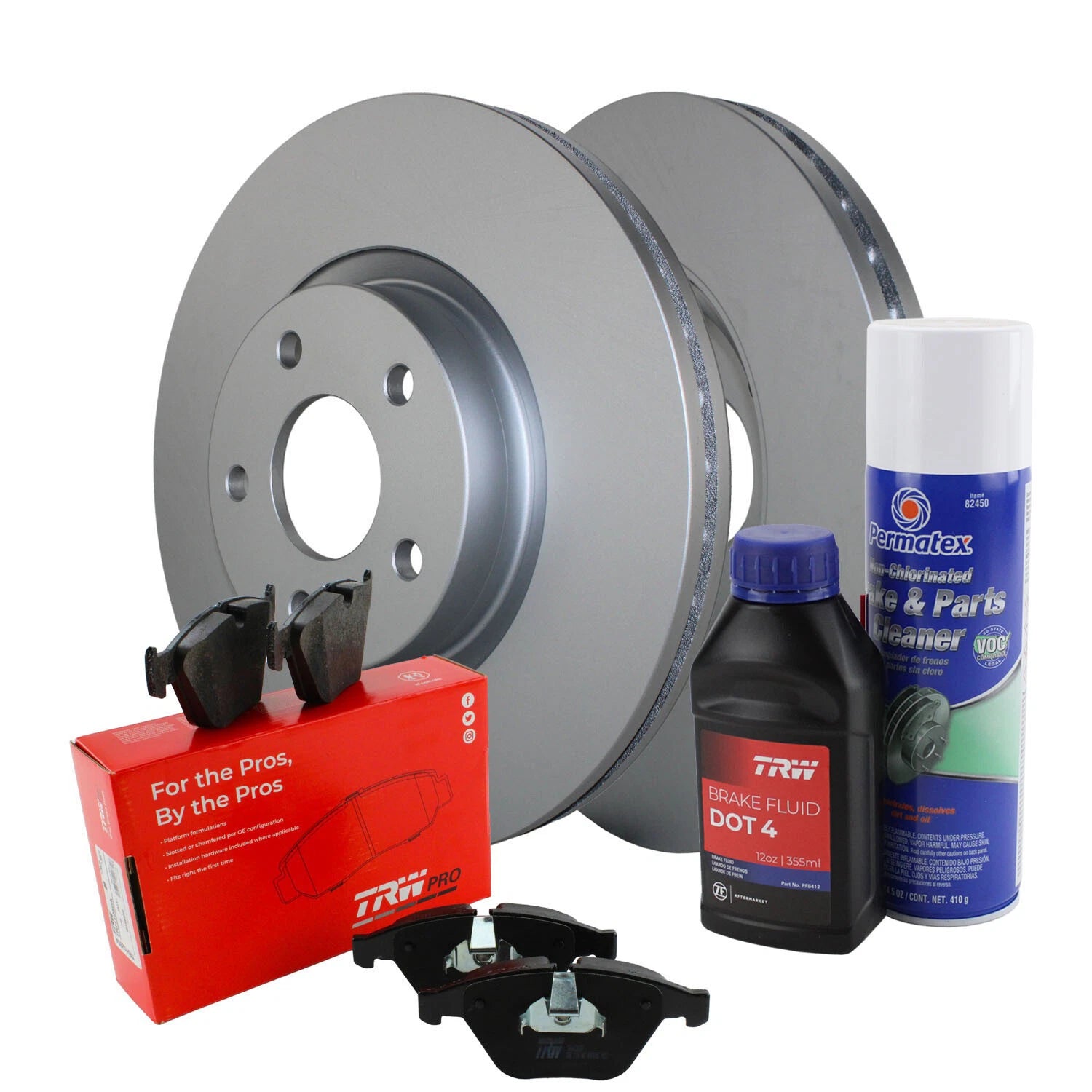 Front Brake Kit with 300mm Disc Rotors & TRW Pro Low-Met Pads for Ford C-Max Escape (2013–2019)