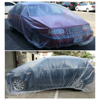 50-Pack Clear Plastic Disposable Car Cover for Universal Fit