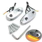 Chrome Mirror Block Off Base Plate with LED Signal for Suzuki GSXR 1000 (2001–2004)