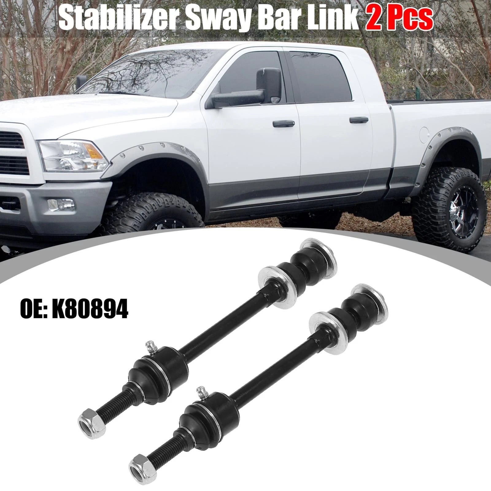 2X K80894 Front Suspension Sway Bar End Links for Dodge Ram 1500 (2006–2010)
