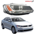 Headlight for Volkswagen Jetta (2011–2018) Passenger Side Halogen