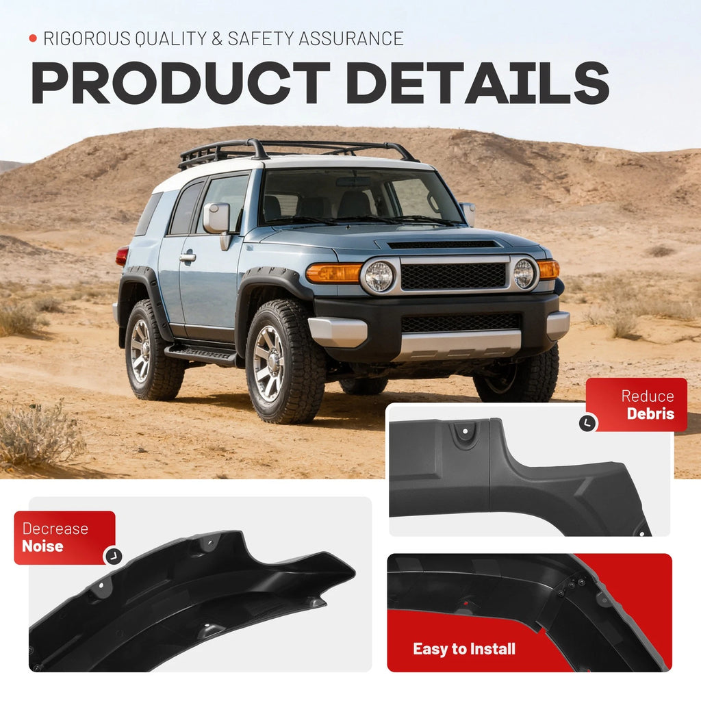 Pocket Rivet Fender Flares Kit for Toyota FJ Cruiser (2007–2015)