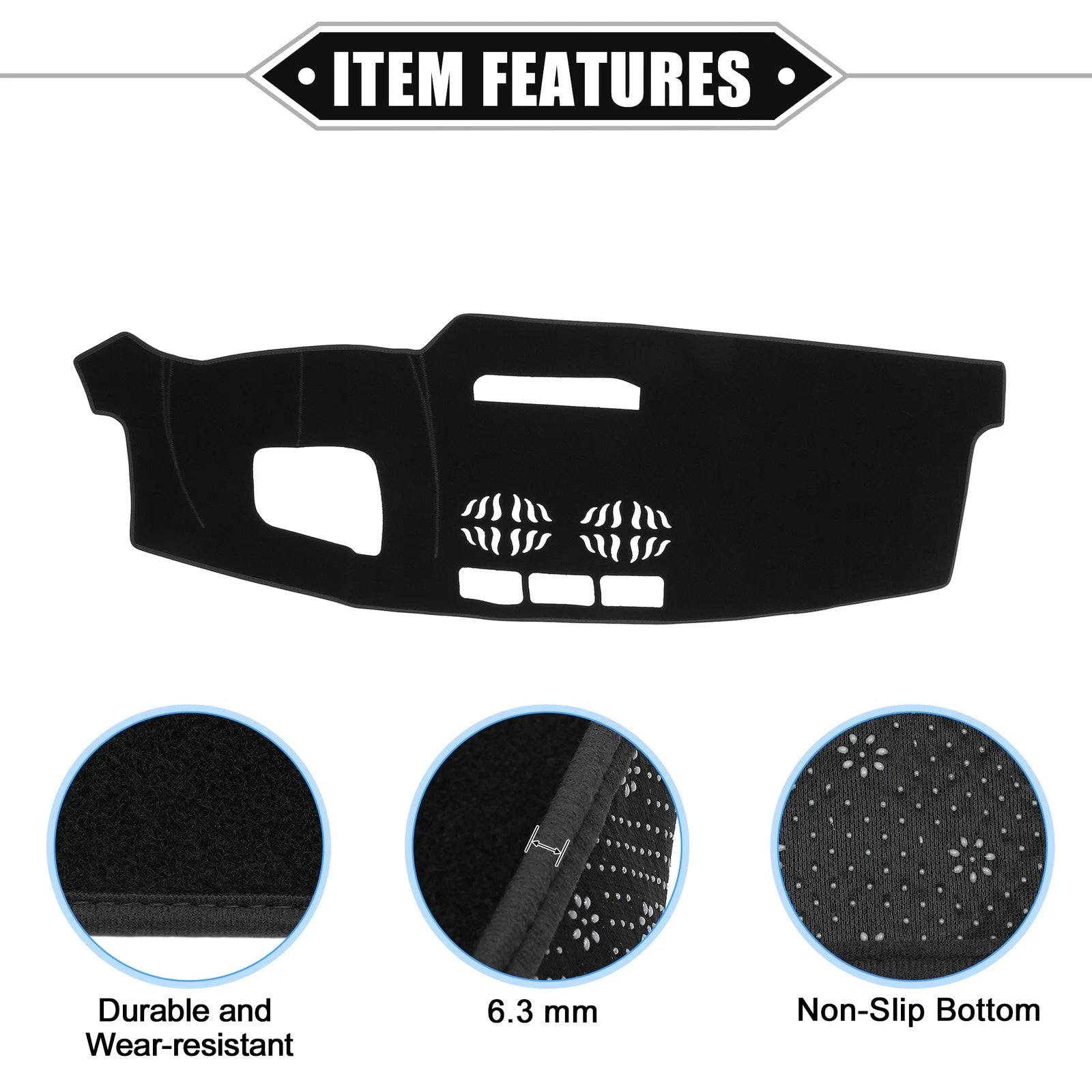 Dashboard Cover Mat for Mazda CX-5 (2016–2023) Black