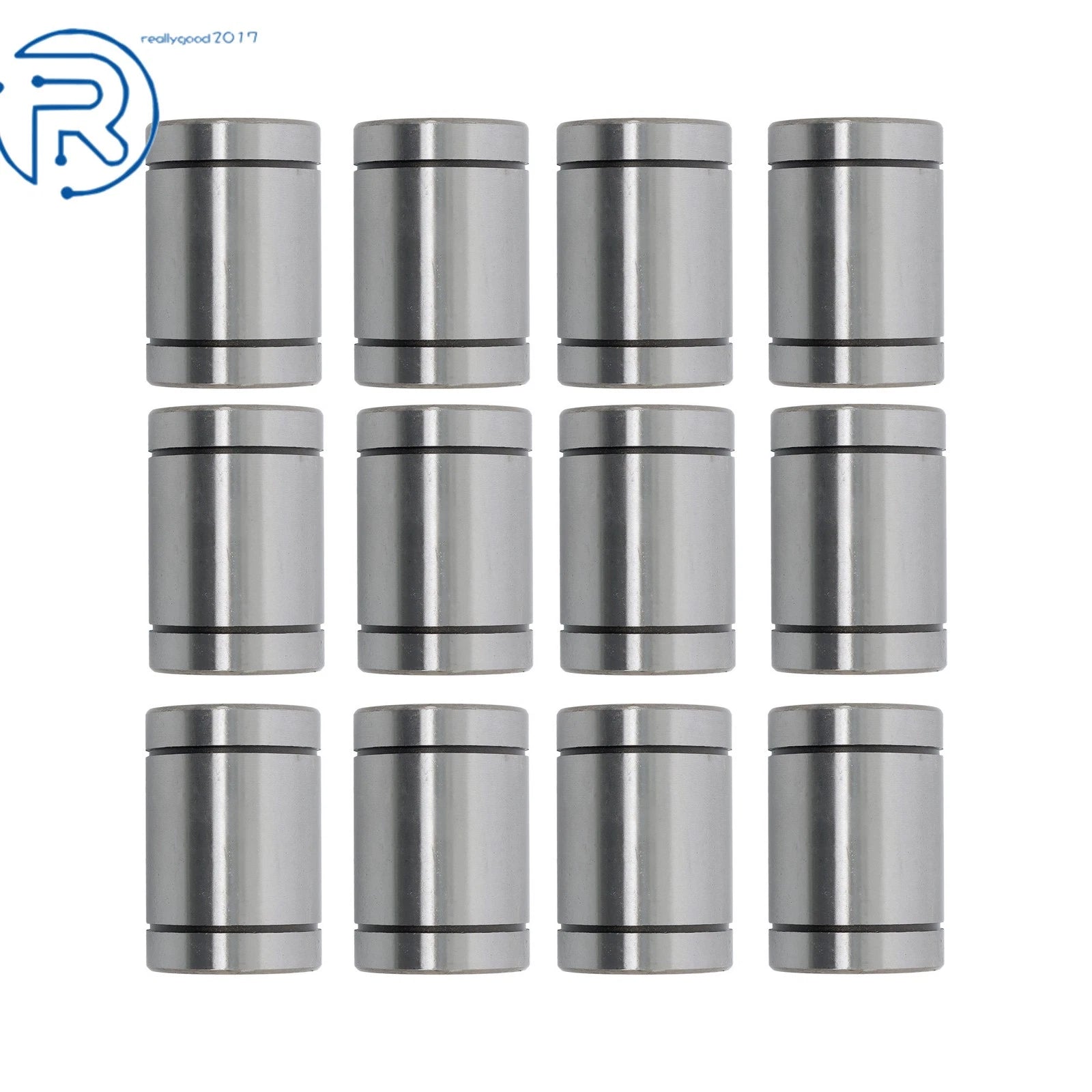 12Pcs LM25UU Linear Ball Bearings for Various Applications (40mm OD, 25mm Bore)