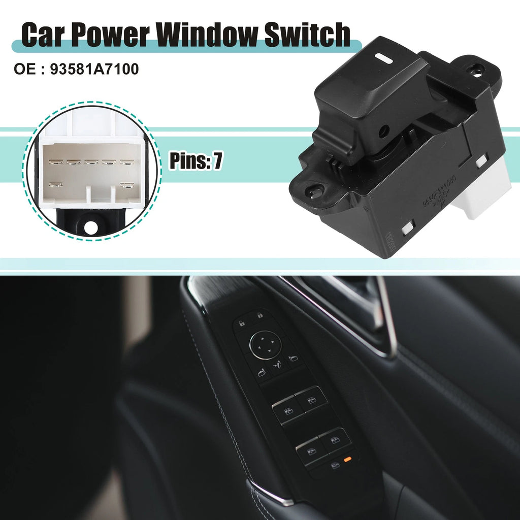 Power Window Switch for KIA Cerato (2016) - Front Right Side, Black