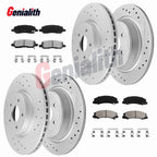 Set of 4 Front & Rear Rotors + Ceramic Brake Pads for Buick Lucerne (2006–2011)