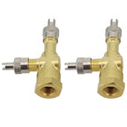 Set of 2 TPMS Valve Tee Adapters for Motorcycles and Cars