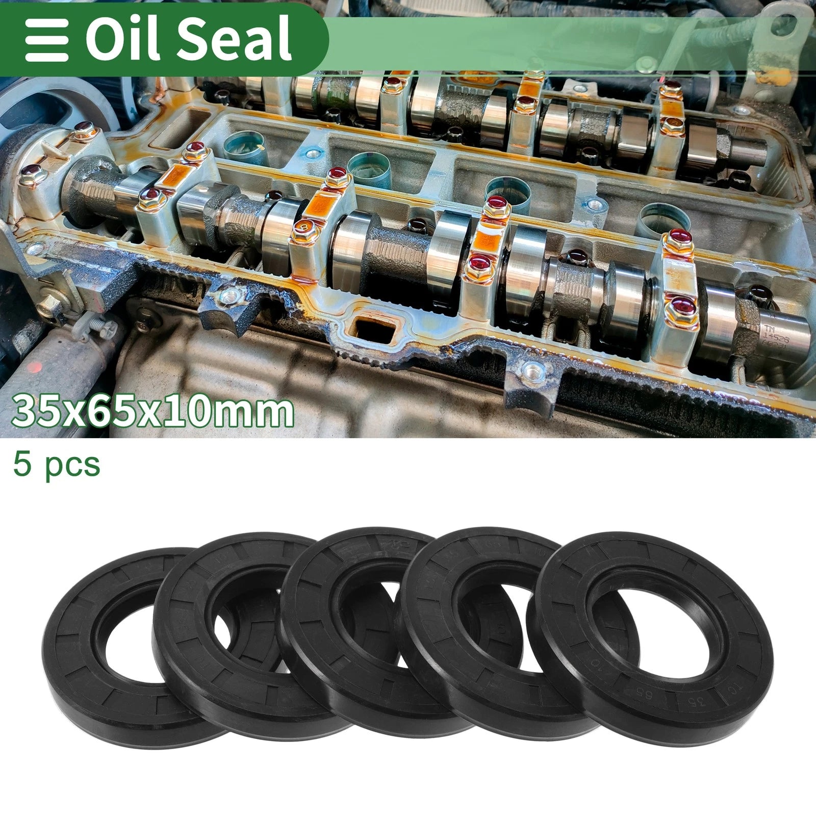 Set of 5 Oil Seal Rotary Shaft Seal NBR Rubber 35x65x10mm
