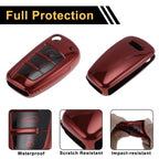Red TPU Car Key Case for Audi A1 A3 A4 (3 Buttons)
