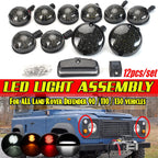 12pc Full Smoke LED Light Upgrade Kit for Land Rover Defender 90 110 130
