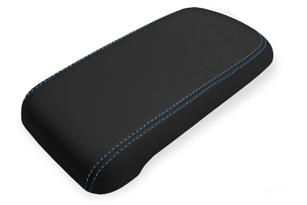 Leather Console Lid Armrest Cover for Chevrolet Colorado (2015–2022) Blue Stitch
