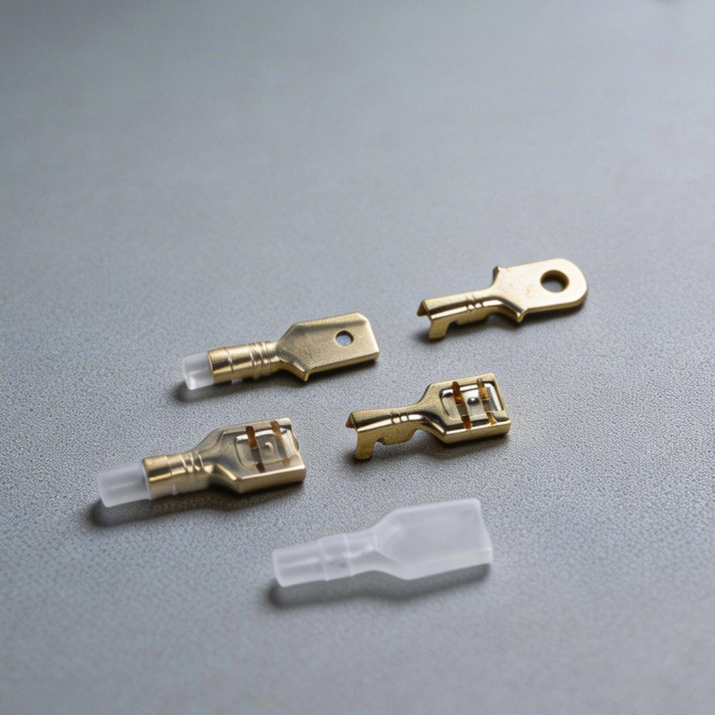 200pcs Gold Plated Spring Spade Terminals for Automotive Wiring