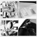 Set of 2 Chrome Housing Clear Corner Quad Headlights for Dodge RAM Pickup (2009–2018)