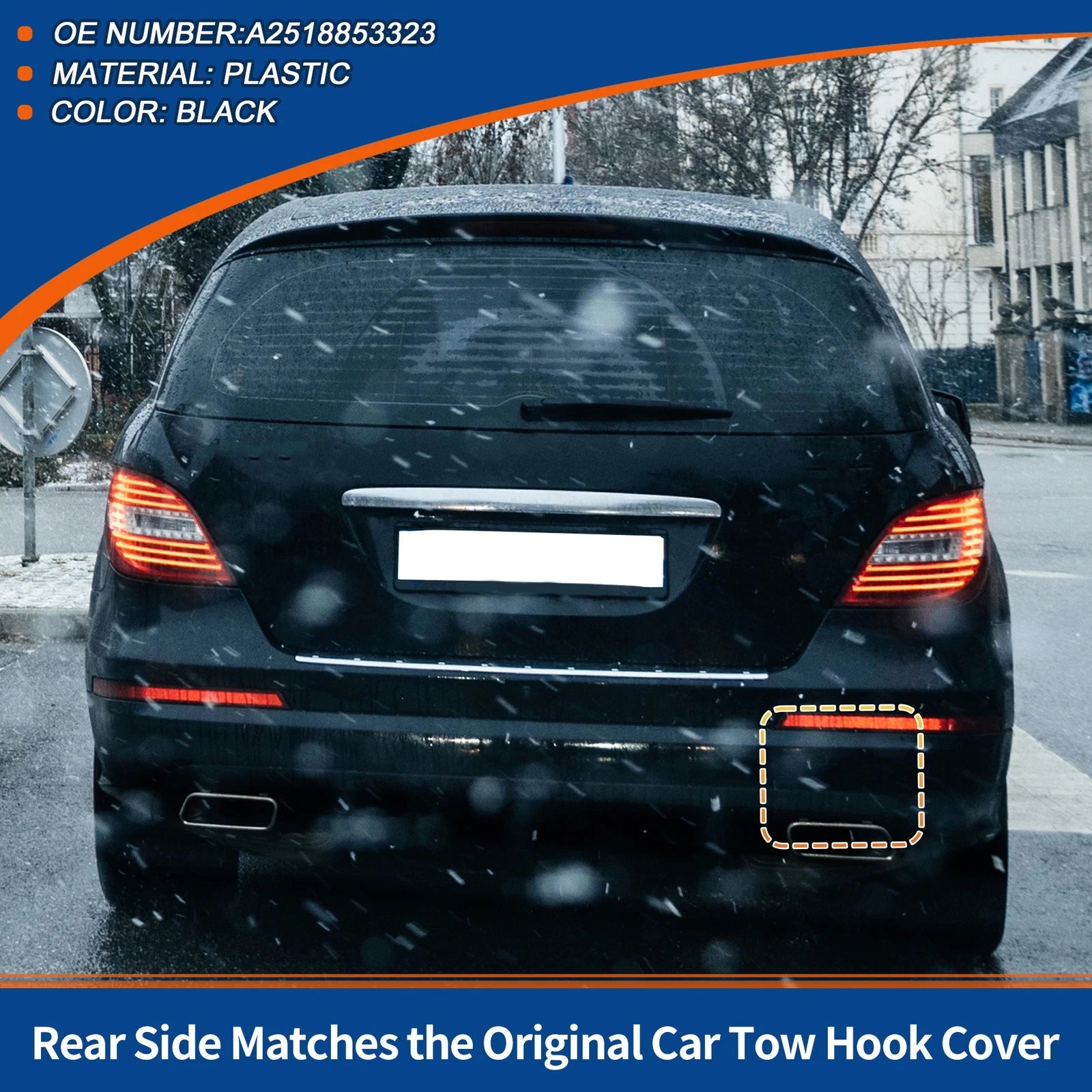 Rear Tow Hook Cover for Mercedes-Benz W251 R350 (2006–2013) No.A2518853323 Black