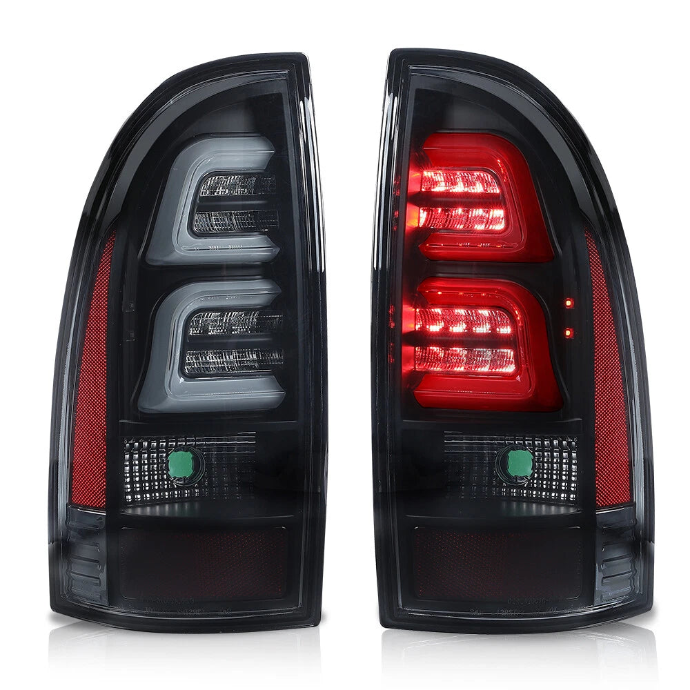 LED Tube Tail Lights for Toyota Tacoma (2005–2015) Black Smoked
