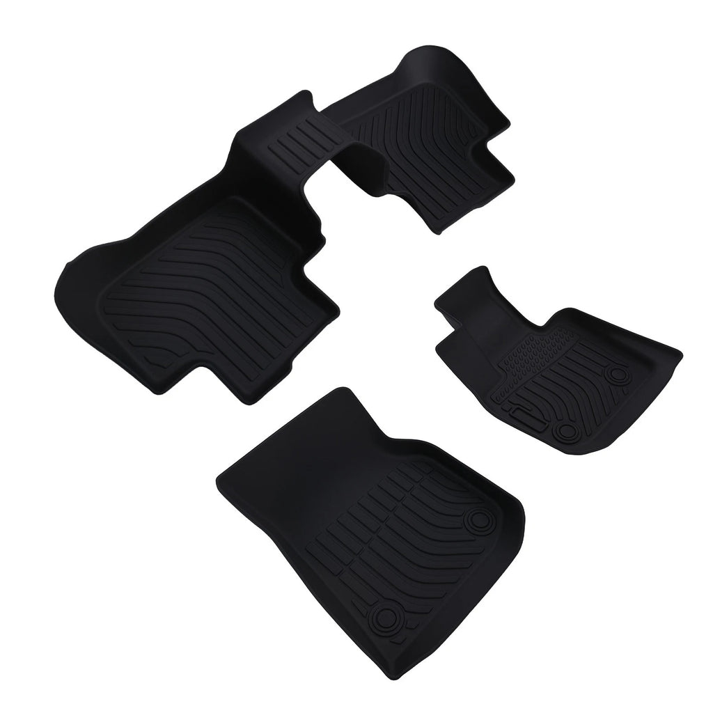 Set of 4 Black Floor Mats for BMW X3/X4 (2018–2024) TPE Rubber Waterproof