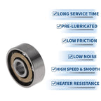 Set of 2 EN6 Deep Groove Ball Bearings for Scooter Skateboard (6x21x7mm)
