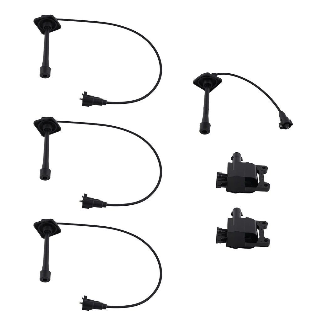 2X Ignition Coil & Wireset for Toyota RAV4 1998-2000 2.0L 90919-02218