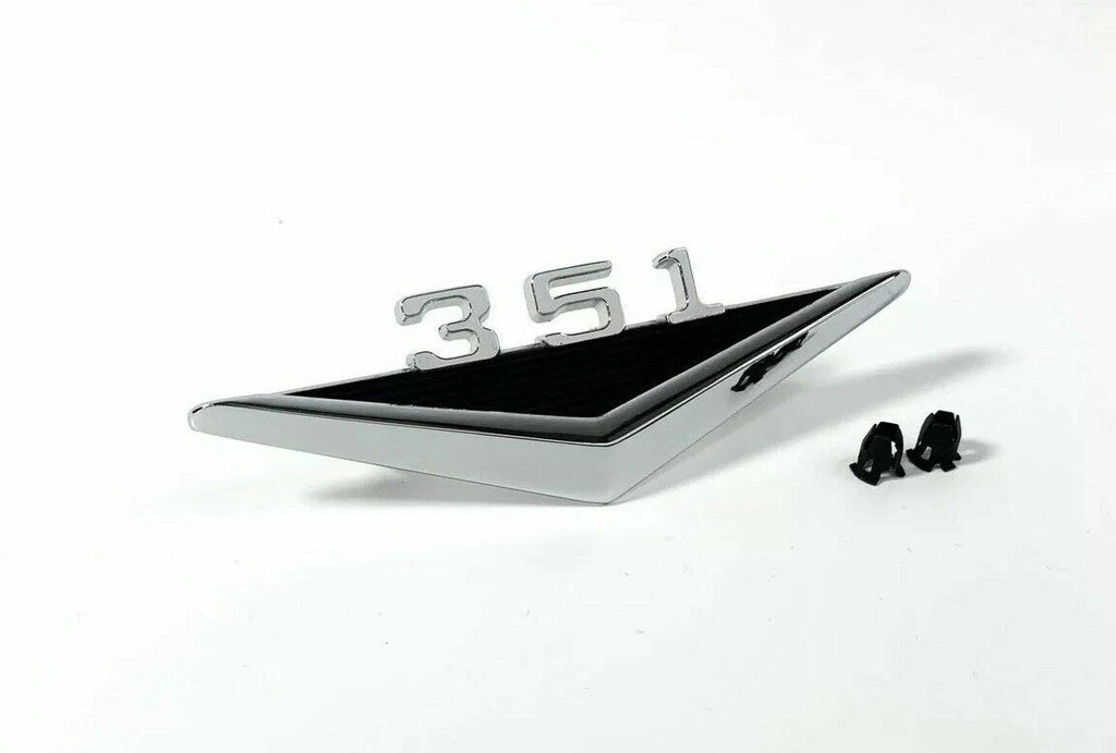 Fender Emblems Chrome Pair with Clips for 1964–1966 Ford Mustang V8