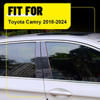 Set of 8 Carbon Fiber Pillar Post Window Door Trims for Toyota Camry (2018–2024)