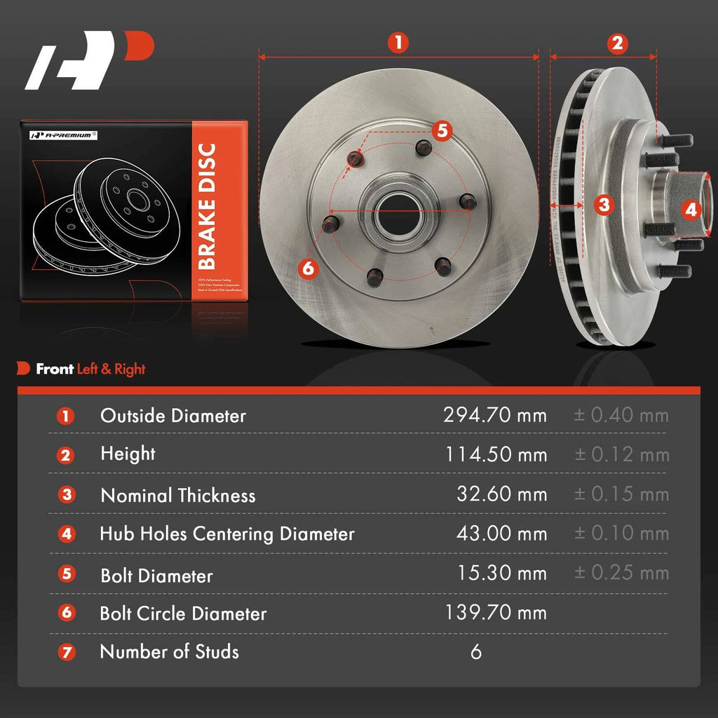 Front Disc Brake Rotors for Chevy Express 2500, GMC Savana 2500 (1996–2002)
