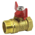 1" Industrial Brass Ball Valve with Red Wing Handle for Water Control