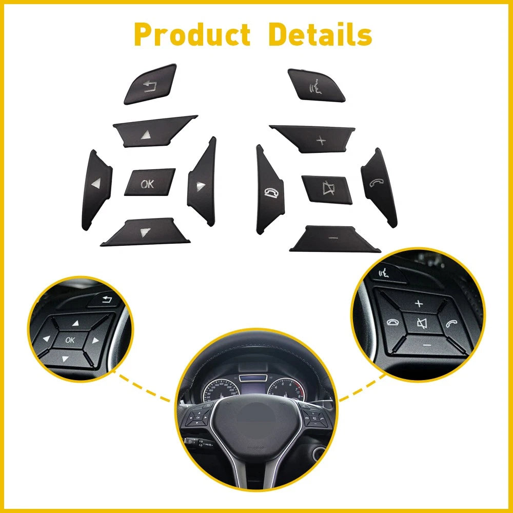 12x Steering Wheel Switch Button for Mercedes E-Class C-Class G-Class (2009-2016)