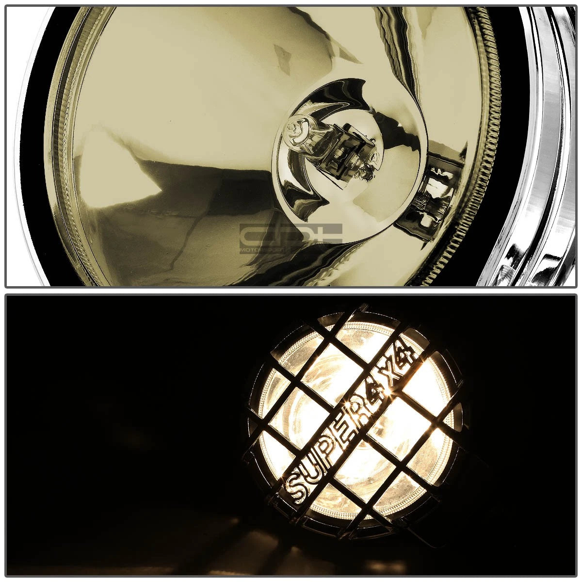 6" Round Bull Bar Fog Light Lamps for Universal Vehicles (Chrome, Smoke Lens)