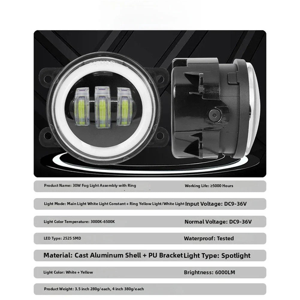 Fog Light Plug-and-play 2525SMD LED Cast Aluminum Housing