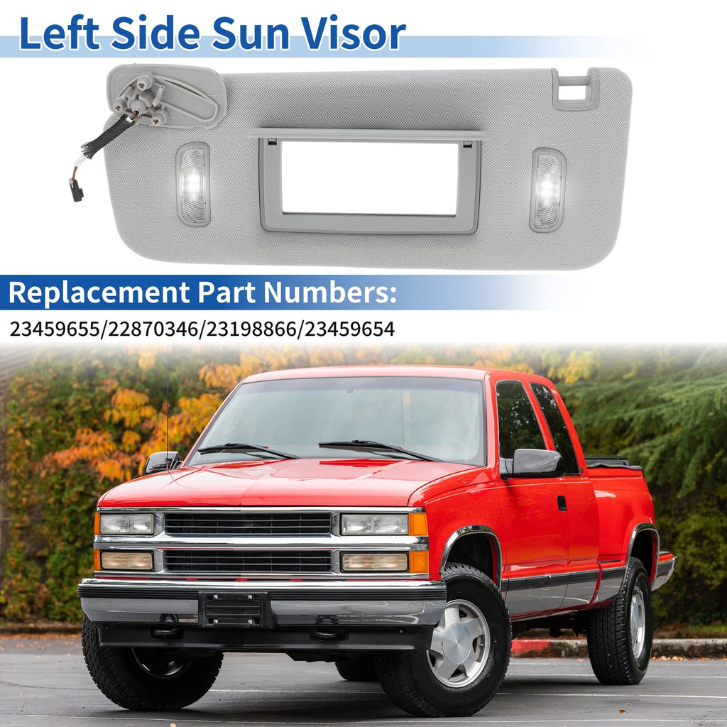Left Side Sun Visor for Chevrolet Silverado 1500 2500 3500 (2015–2018) Gray