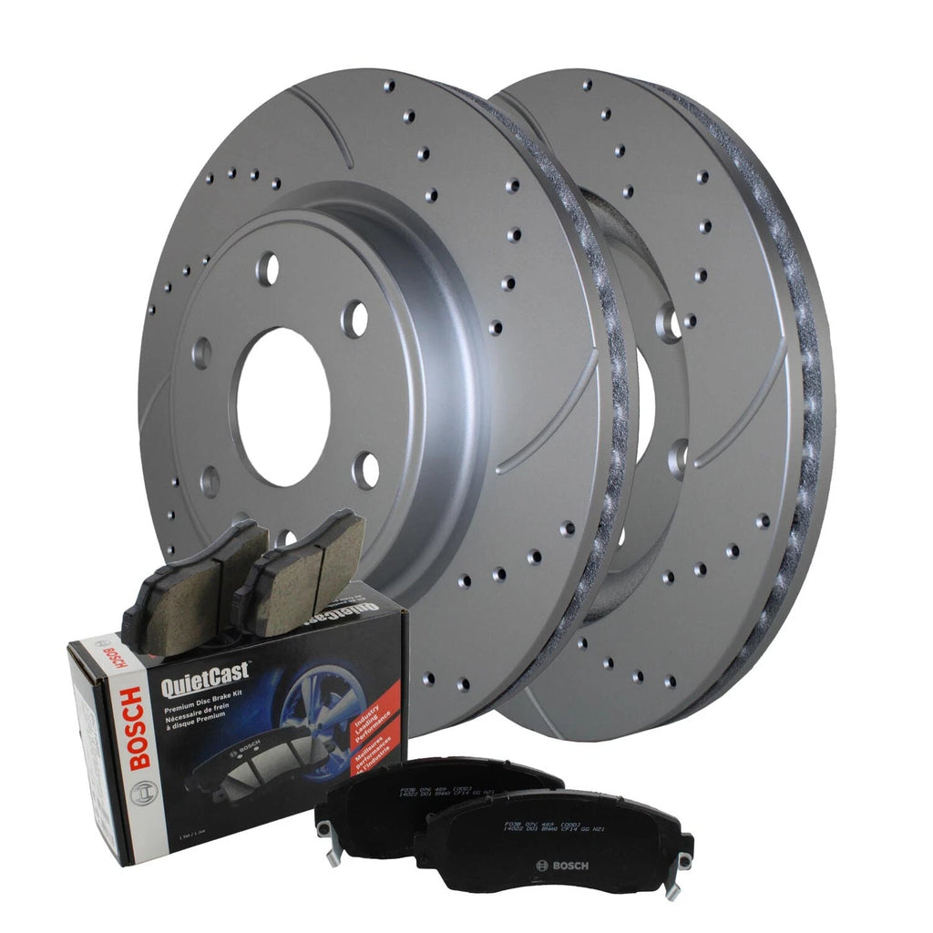Front Brake Kit 325mm Drill Rotors Bosch Semi-Met Pad for Buick Chevy GMC Saturn