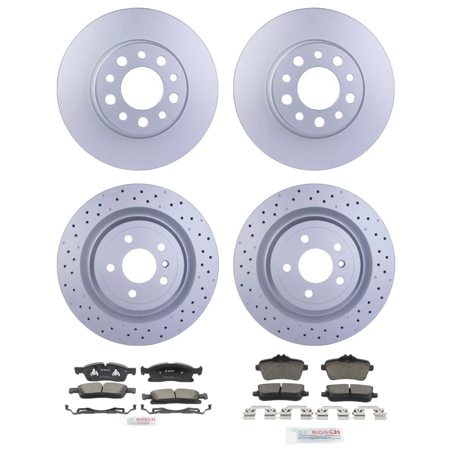 Hella Front Rear Rotor Bosch Ceramic Brake Pad Kit for Mercedes X166 ML350 (2012–2015)