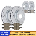 Set of 4 Slotted Brake Rotors & Pads for 2012-2018 Ford Focus