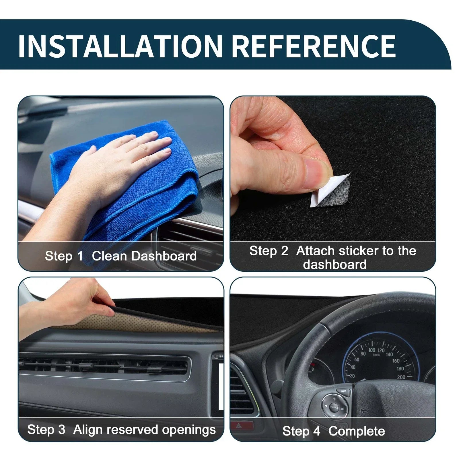 Dashboard Cover Mat for Honda CR-V 2017-2022 Sun Protector Pad Black