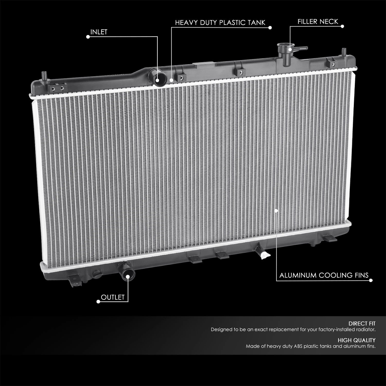 Aluminum Cooling Radiator DPI 13671 for Acura TLX Honda Accord (2013–2020)