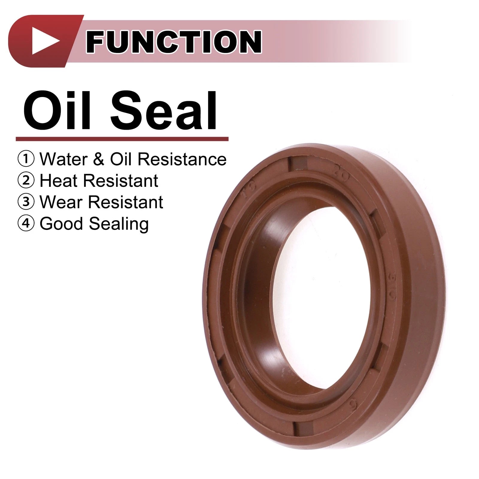 2X Oil Seal Rotary Shaft Seal for Various Models (20x30x6mm) FKM Rubber