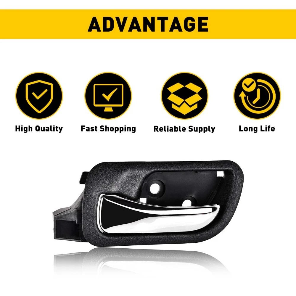 Set of 2 Front Inside Black Door Handles for Honda Accord (2003–2007)