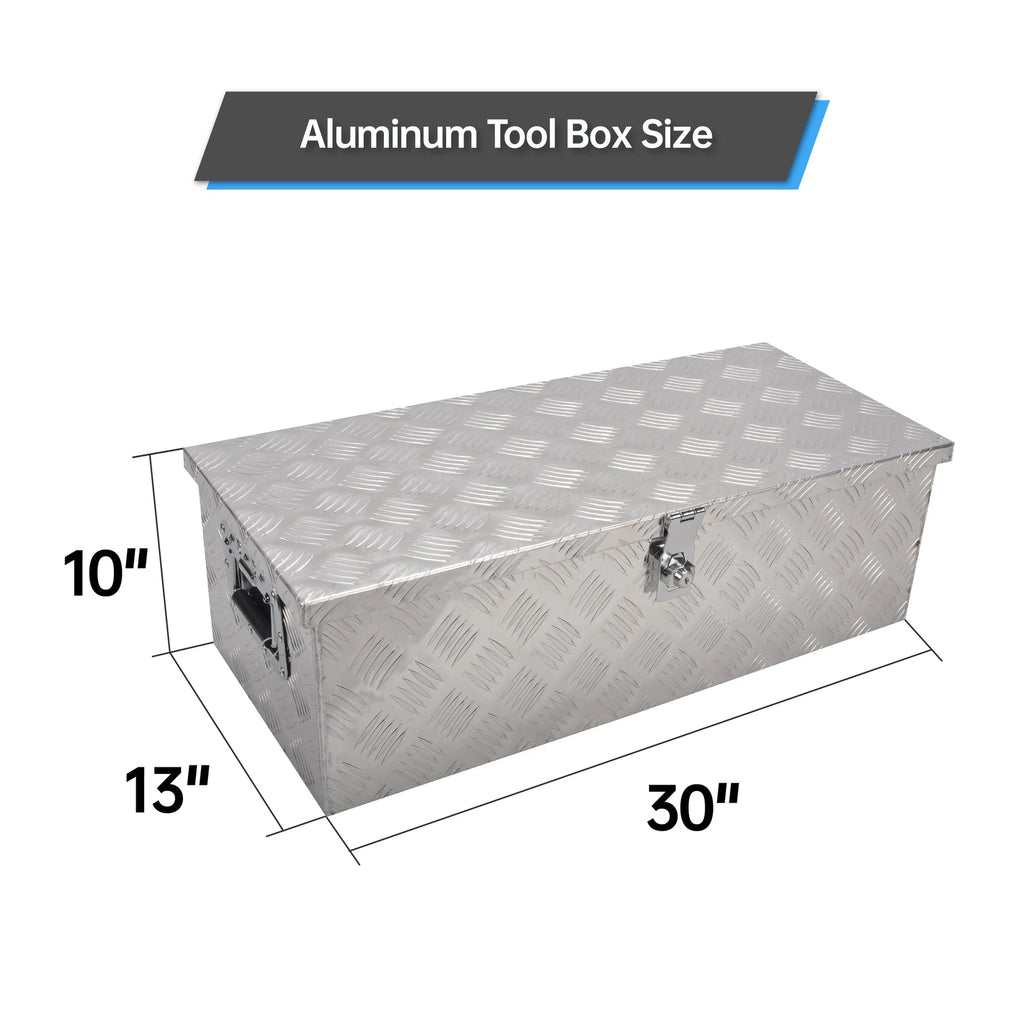 Chrome Aluminum Tool Box for Pickup Truck (30"X13"X10")