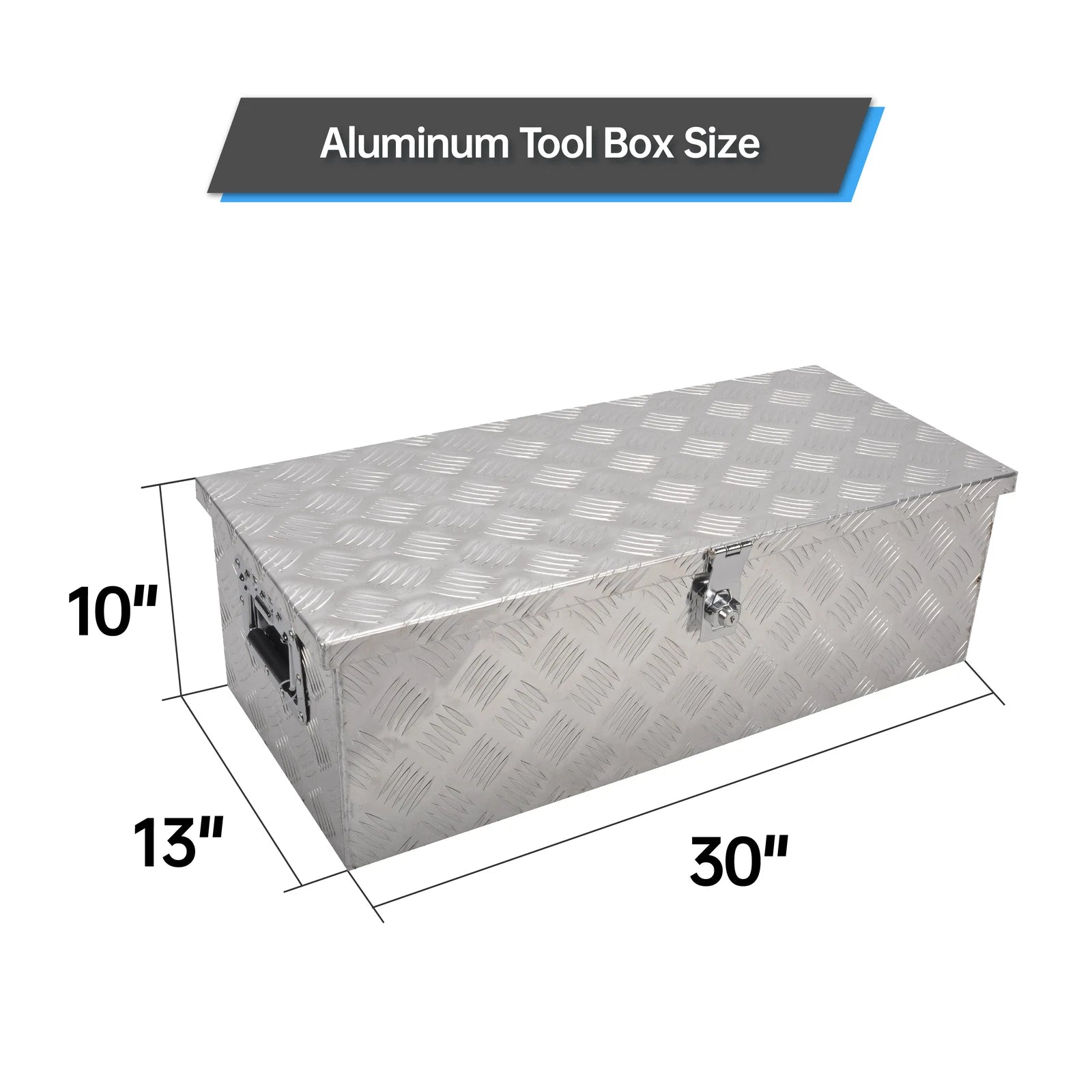 Chrome Aluminum Tool Box for Pickup Truck (30"X13"X10")