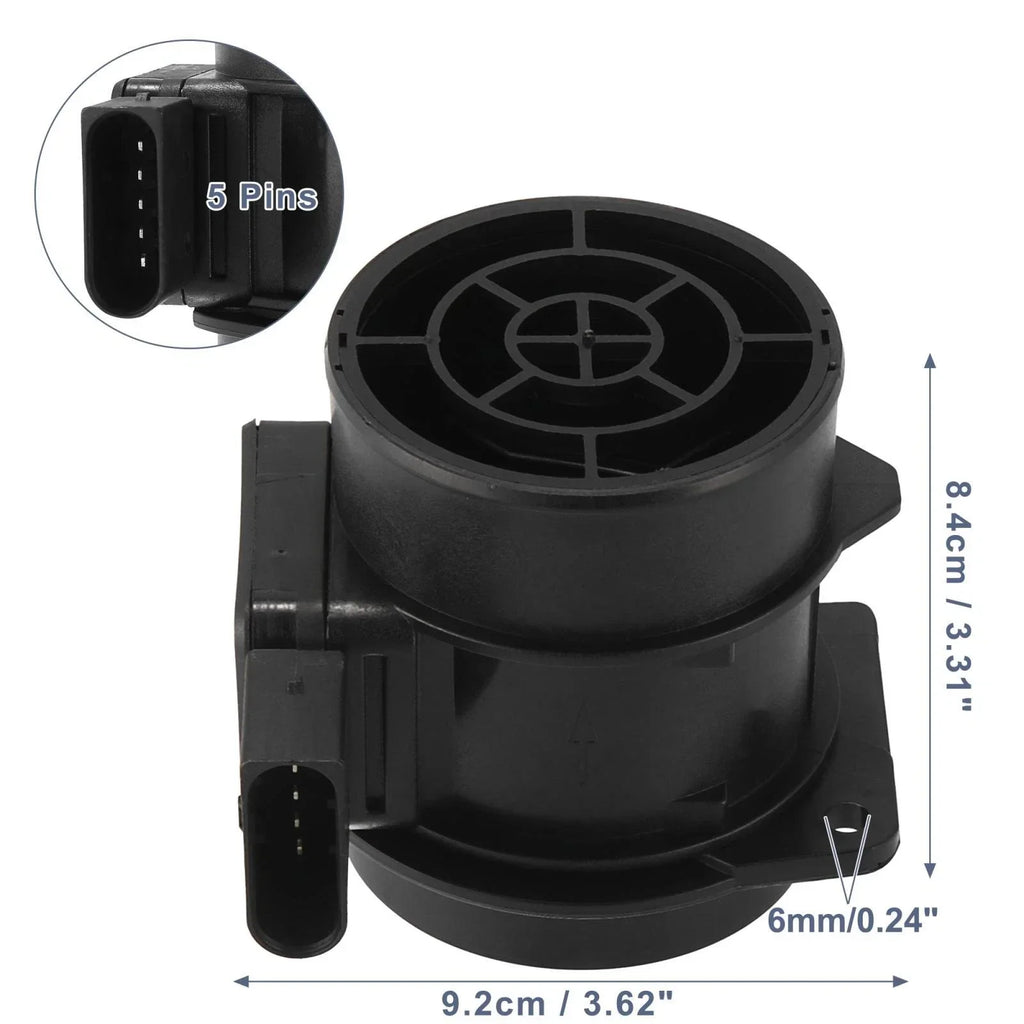 Black Mass Air Flow Meter Sensor 5 Pin for Mercedes-Benz (A-Class, 2000-2004)