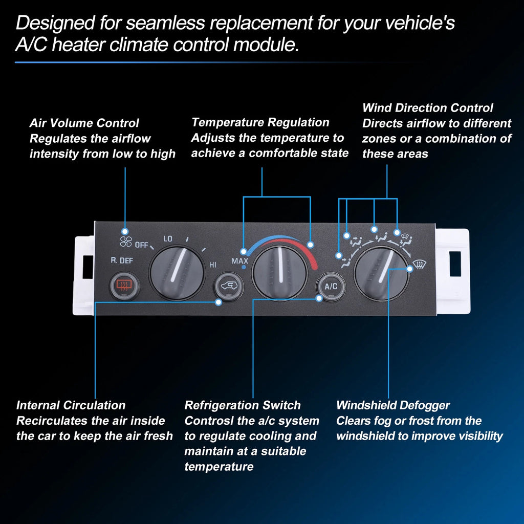 A/C Heater Climate Control Switch Module for Chevrolet C2500 (No. 599-006)