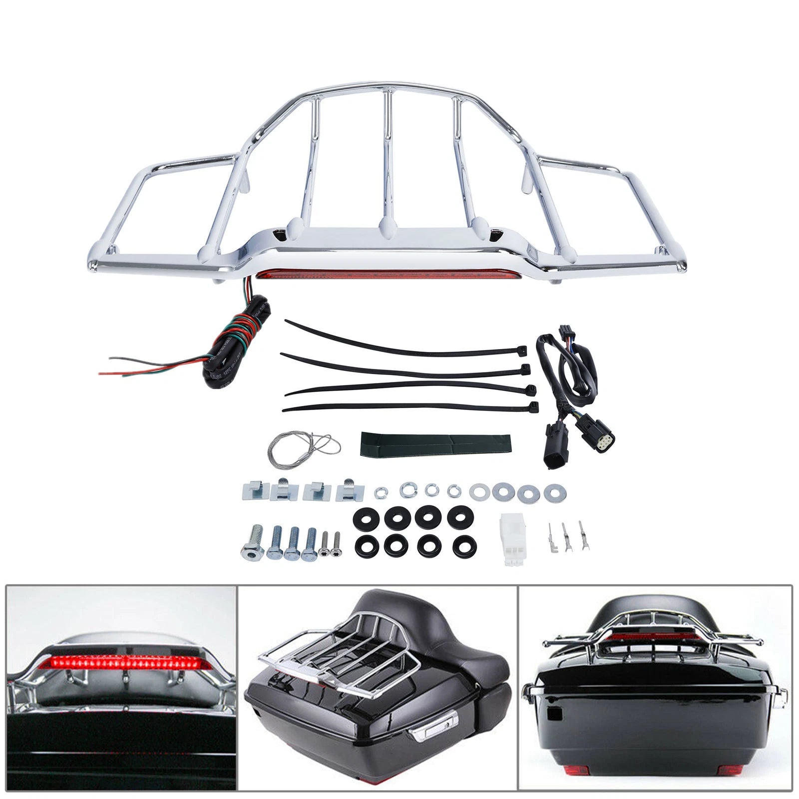 LED Lighted Luggage Rack for Harley Touring Electra Glide (2014–2024)