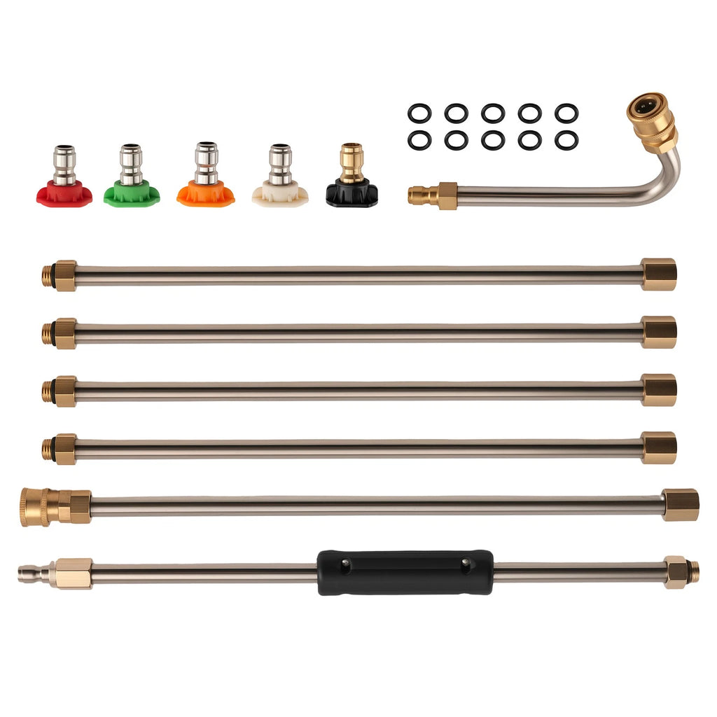 15 Inch Pressure Washer Wand for (4000 PSI, Stainless Steel, 5 Tips)