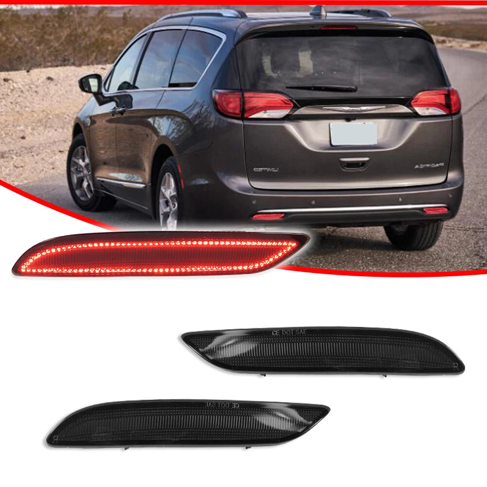 Set of 2 Smoke LED Tail Brake Lights for Chrysler Pacifica & Voyager (2017–2023)
